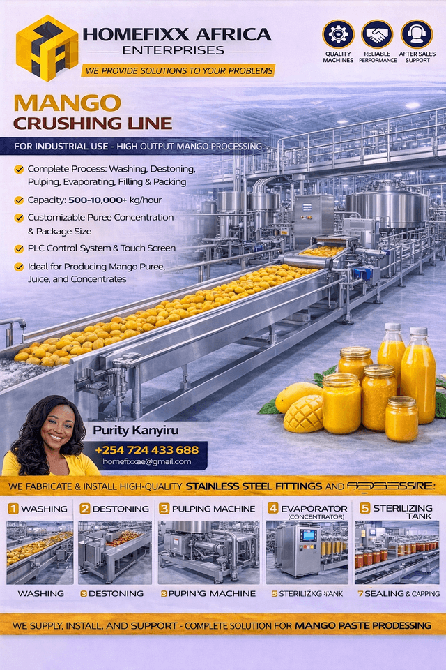 Mango & Tomato Pulping Processing Line